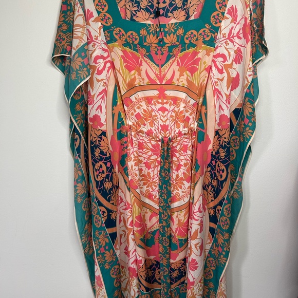 BCBGMaxAzria Swim Coverup in Pink and Orange with Bohemian Print - Picture 5 of 7